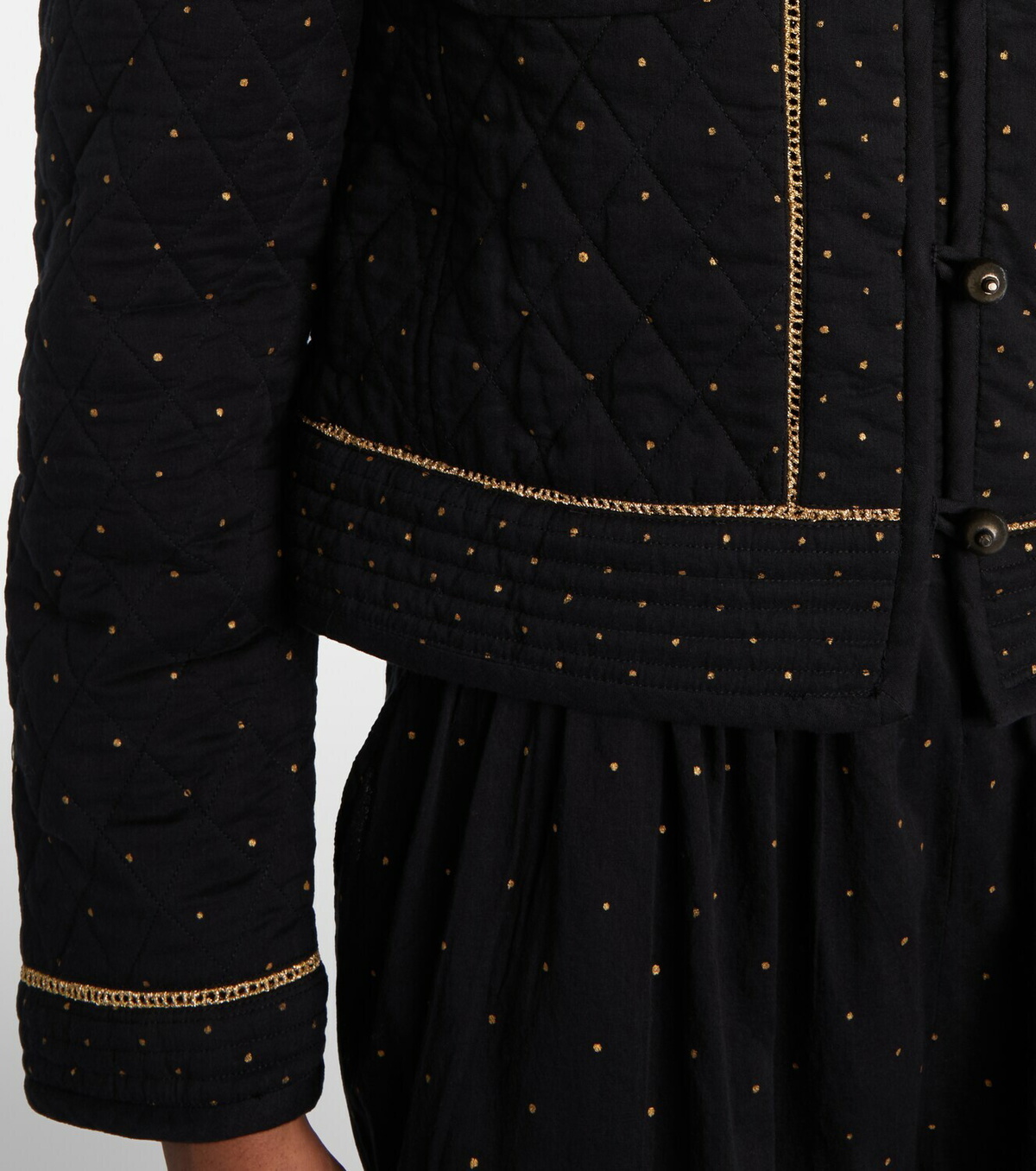 Marant Etoile Vania embellished cropped cotton jacket