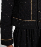 Marant Etoile Vania embellished cropped cotton jacket
