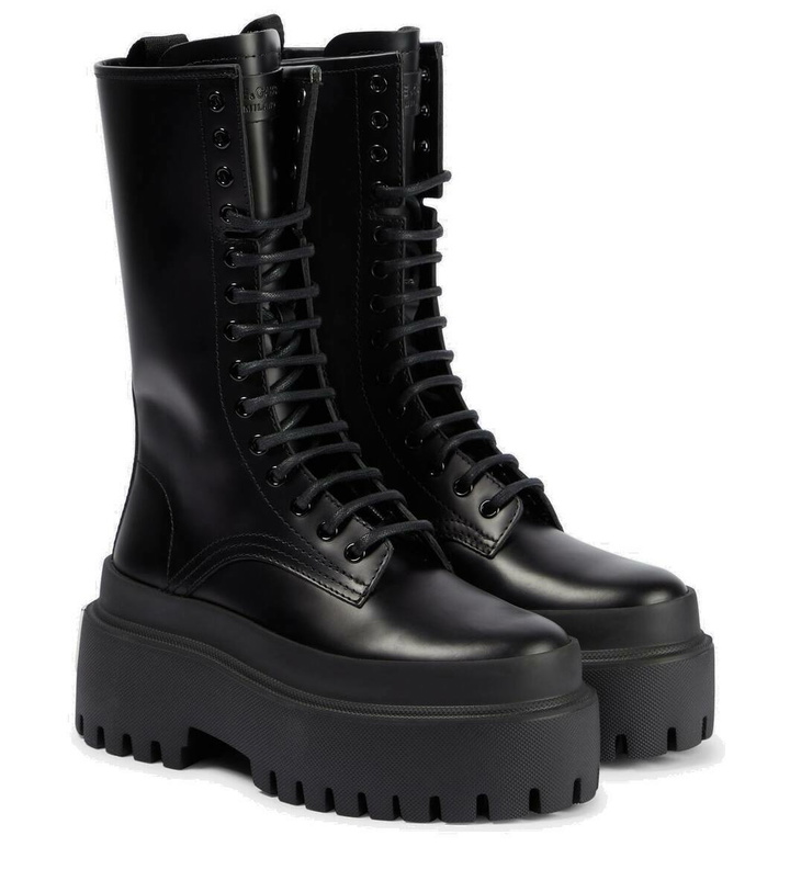 Photo: Dolce&Gabbana Leather platform combat boots