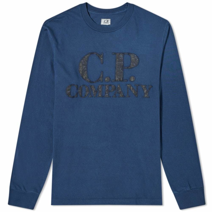 Photo: C.P. Company Long Sleeve P.Ri.S.M Garment Dyed Intarsia Logo Tee