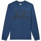 C.P. Company Long Sleeve P.Ri.S.M Garment Dyed Intarsia Logo Tee