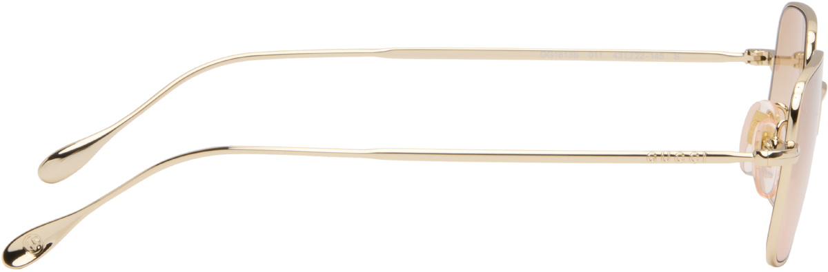 Gucci Gold Institutional Logo Sunglasses