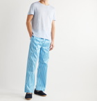 DEREK ROSE - Striped Cotton-Poplin Pyjama Trousers - Blue
