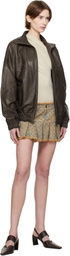 MISBHV SSENSE Exclusive Blue Monogram Denim Pleated Miniskirt