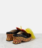 Loewe Petal embellished leather platform sandals