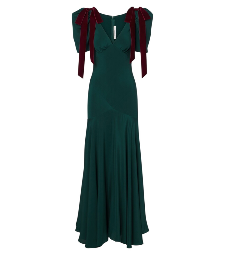 Photo: Rodarte Bow-detail silk crêpe maxi dress