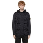 Stone Island Black Nylon Raso-TC Coat