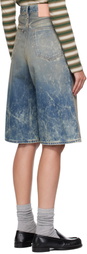 Acne Studios Blue Loose-Fit Denim Shorts