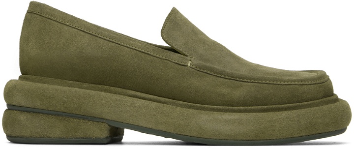 Photo: Eckhaus Latta Green Stacked Loafers