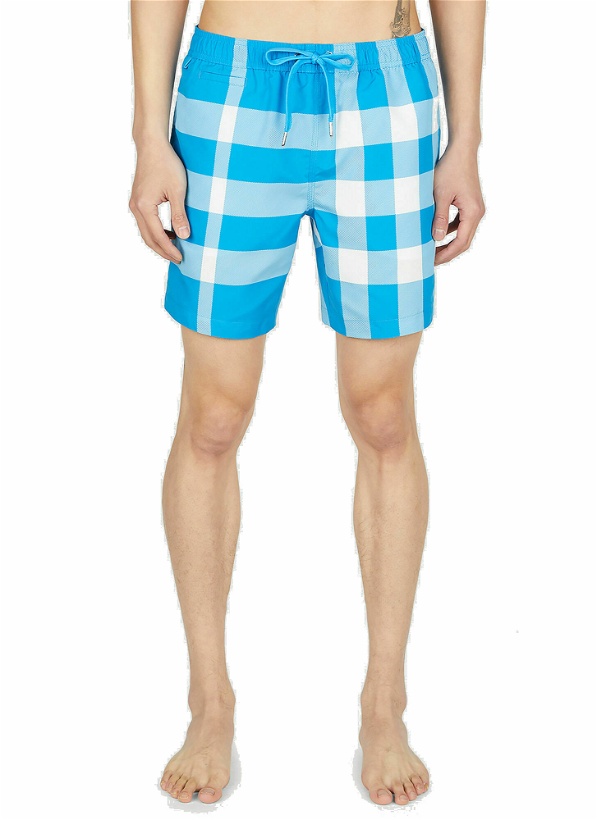 Photo: Burberry - Check Swim Shorts in Blue
