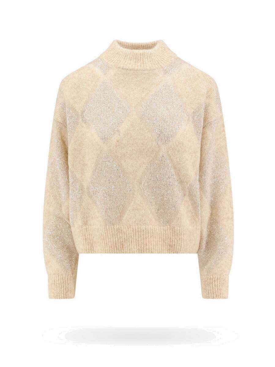 アウターその他 BRUNELLO CUCINELLI Women Outer M0BPT7011 01 Beige Brunello Cucinelli Women's Sparkling Cropped Jacket | A.K.