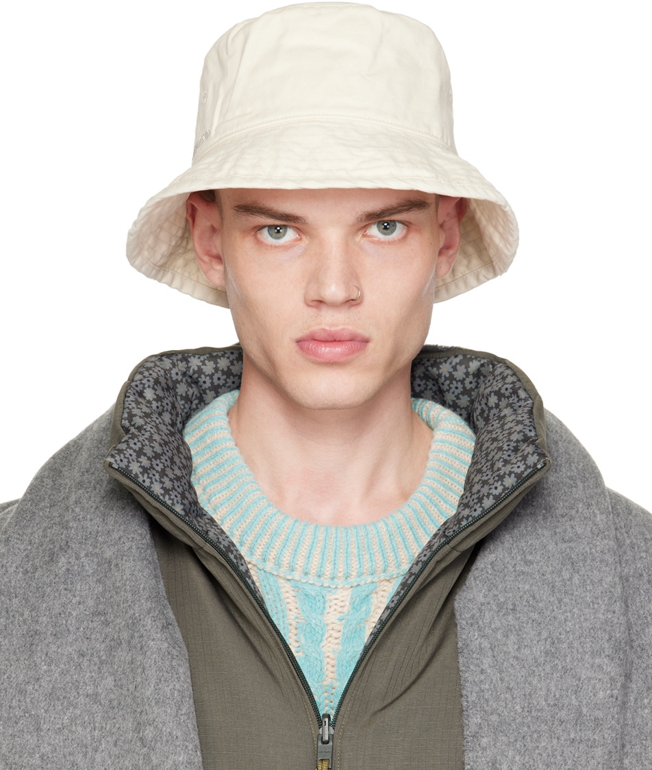 Acne Studios Off-White Embroidered Bucket Hat Acne Studios