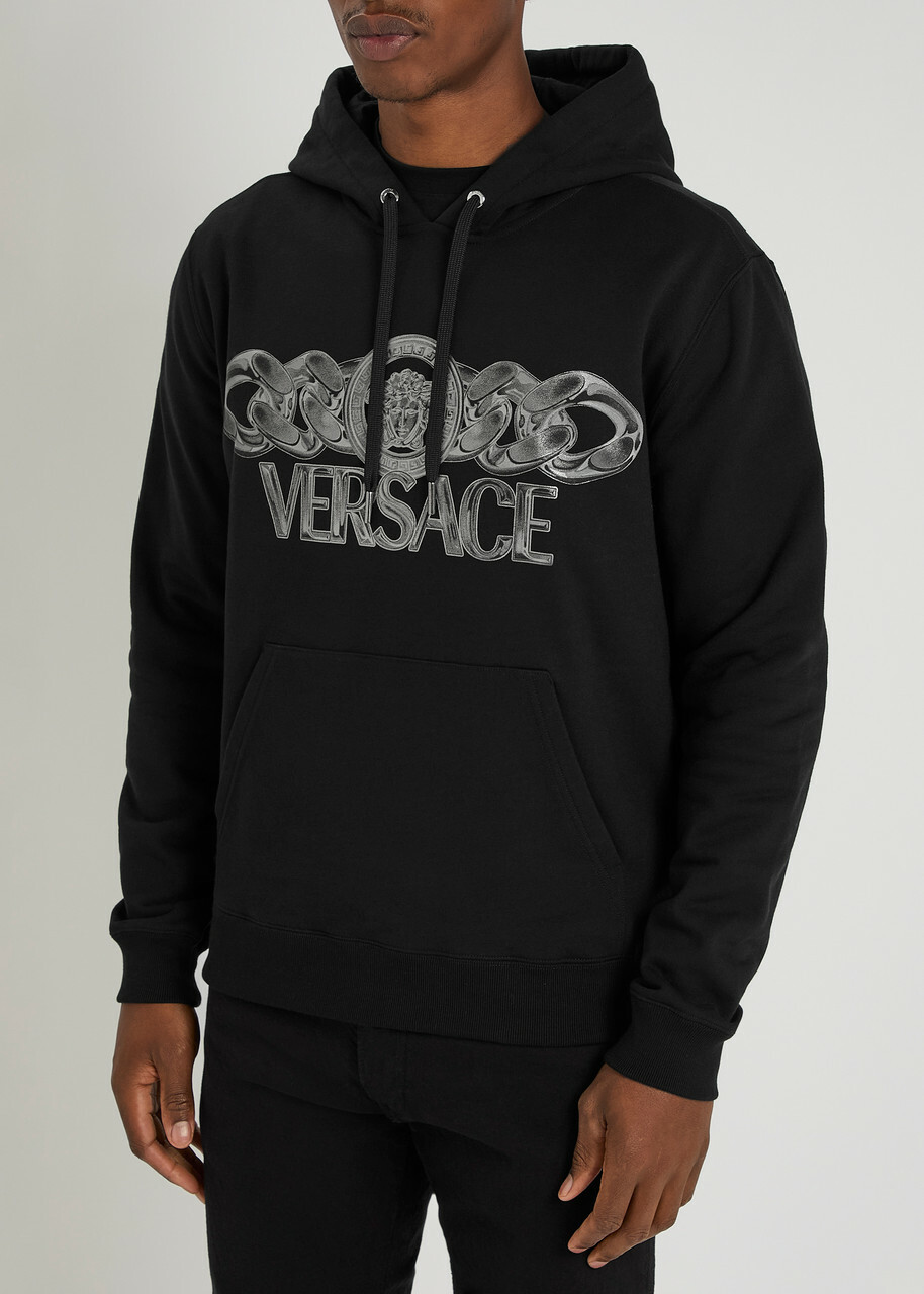 Versace Logo-printed Cotton Sweatshirt Black