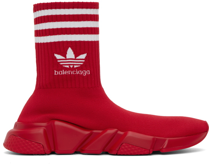 Photo: Balenciaga Red adidas Originals Edition Speed Sneakers