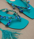 Valentino Garavani Resort embellished suede thong sandals