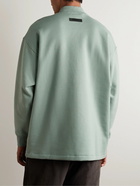 FEAR OF GOD ESSENTIALS - Logo-Appliquéd Cotton-Blend Jersey Mock-Neck Sweatshirt - Green