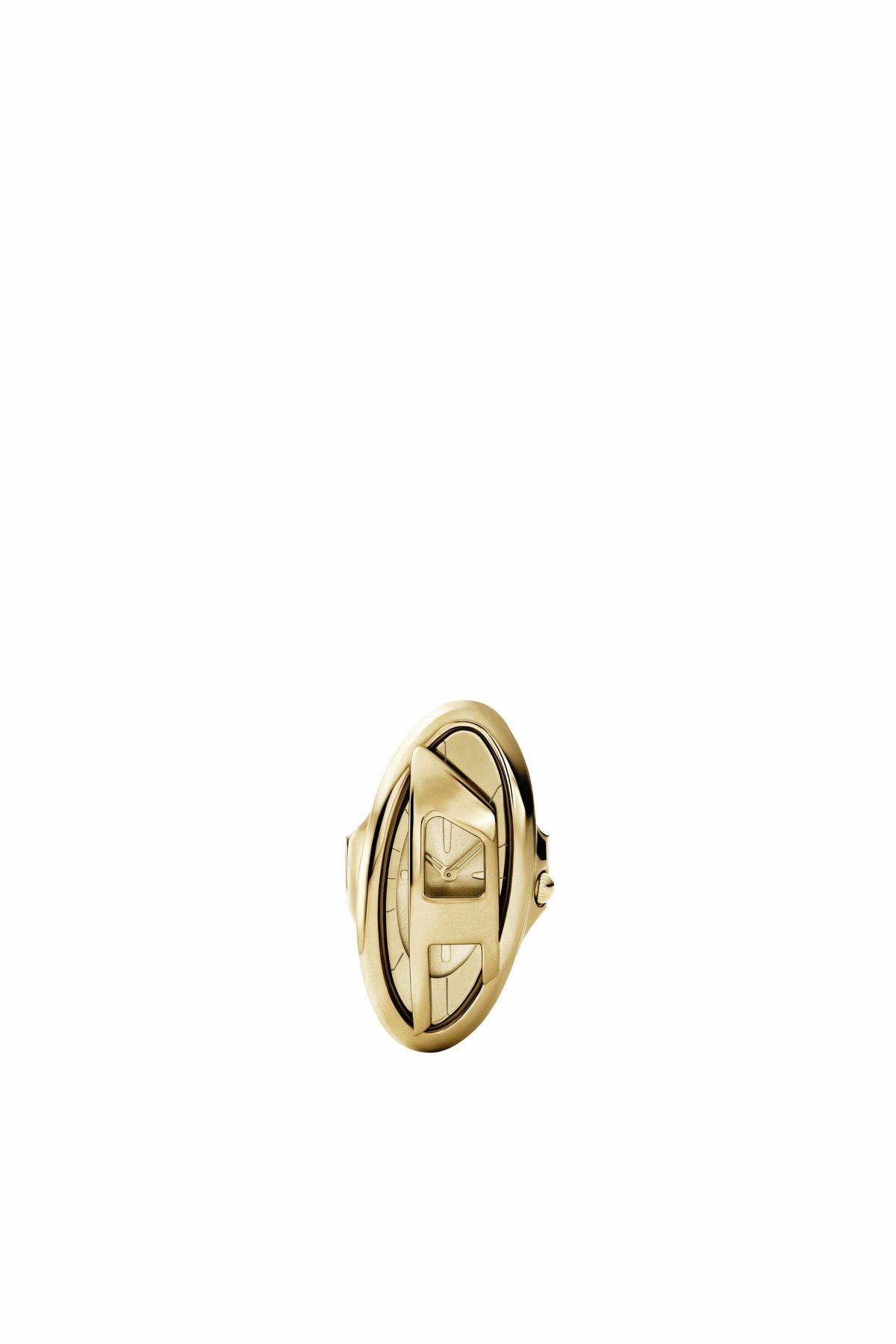 Diesel D-Era gold-tone stainless steel ring watch - Timeframes Womens in Gold