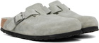 Birkenstock Blue Narrow Boston Soft Footbed Slip-on Loafers