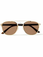 Cartier Eyewear - Aviator-Style Gold-Tone, Silver-Tone and Tortoiseshell Acetate Sunglasses