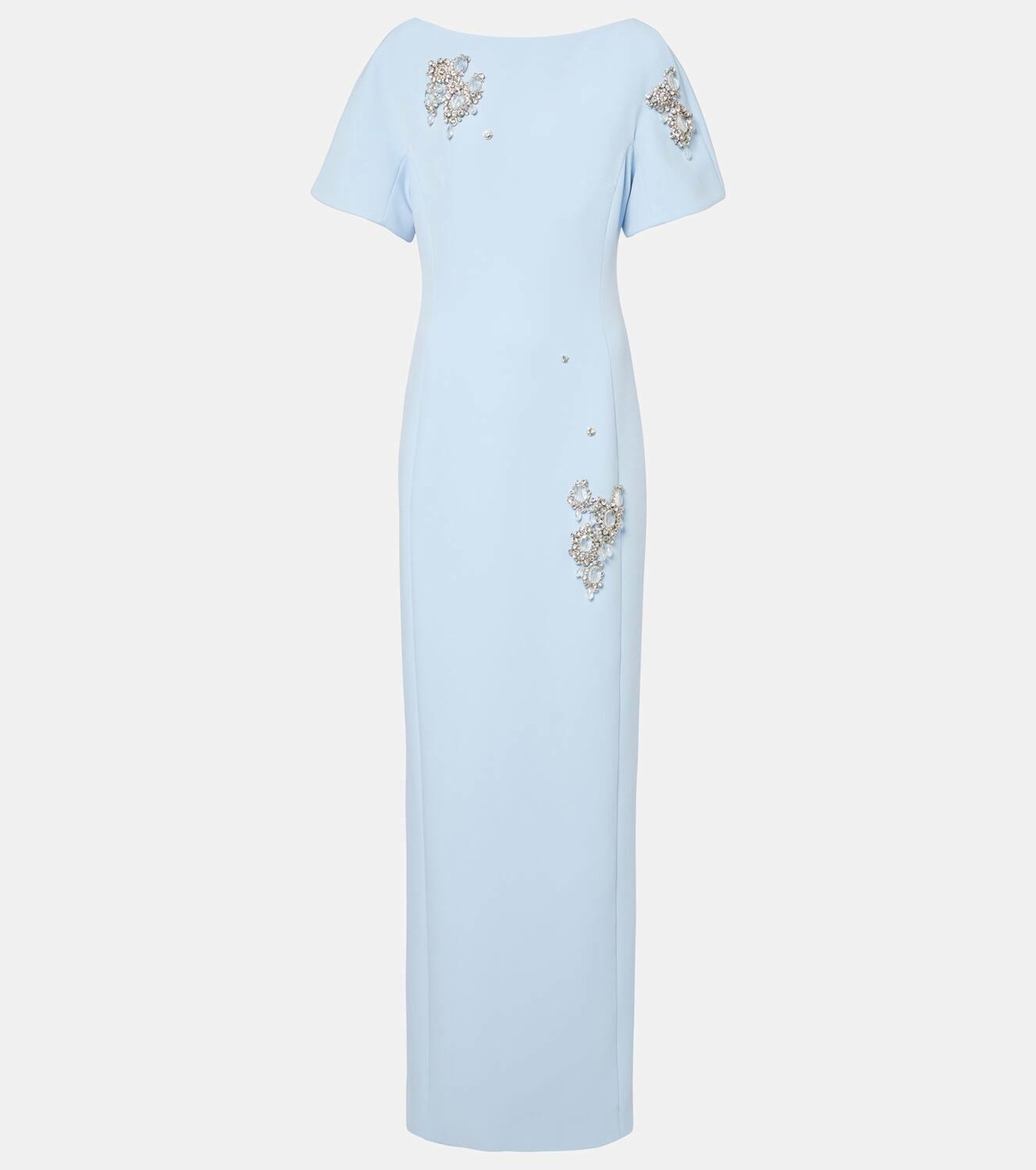 sachin and babi light blue dress Burgundy Rhinestone Embellished Maxi Dress  self-portrait-US