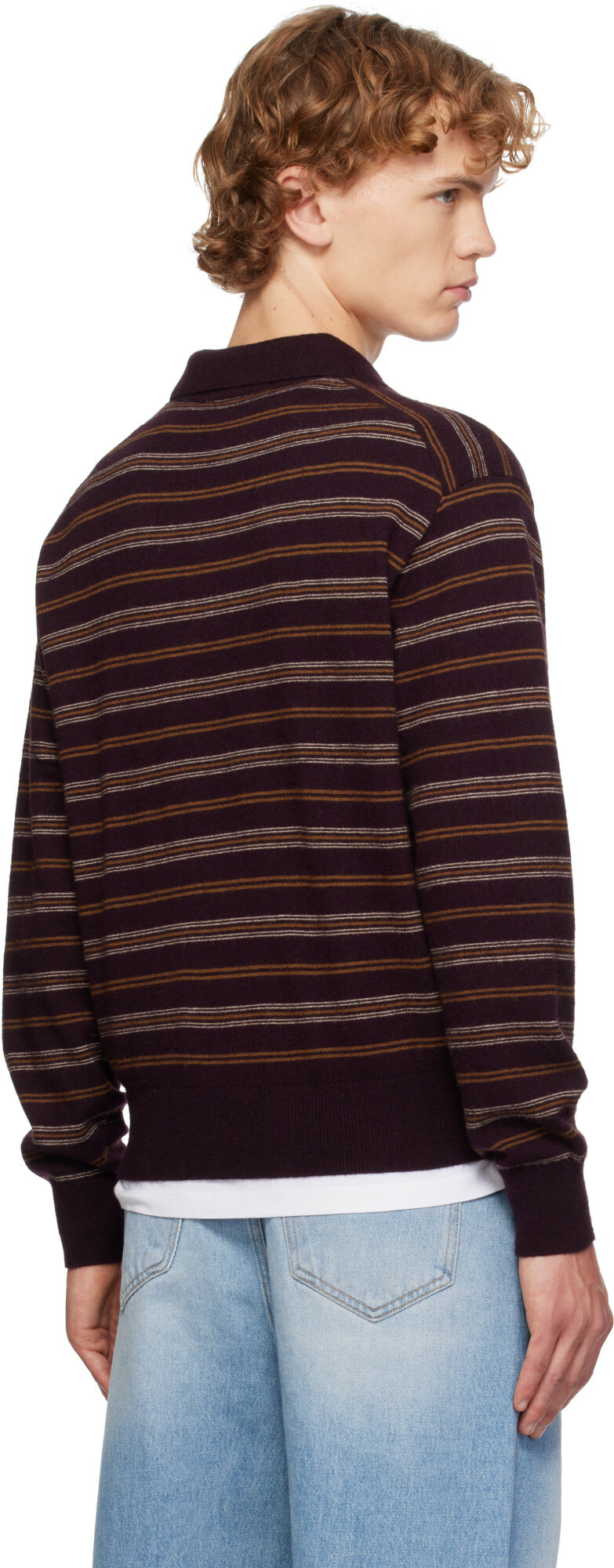 Dunst Brown Collared Striped Polo