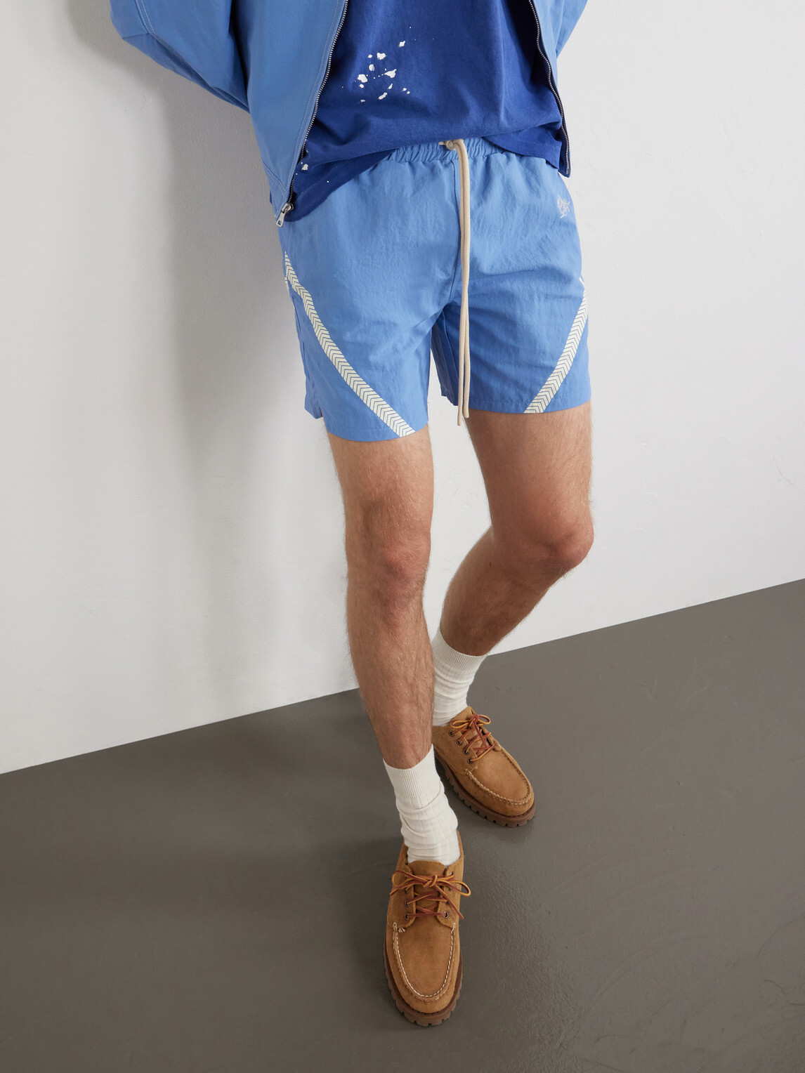 Cherry Los Angeles - Logo-Printed Woven Straight-Leg Shorts - Blue