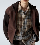 Loewe Paneled suede zip-up hoodie