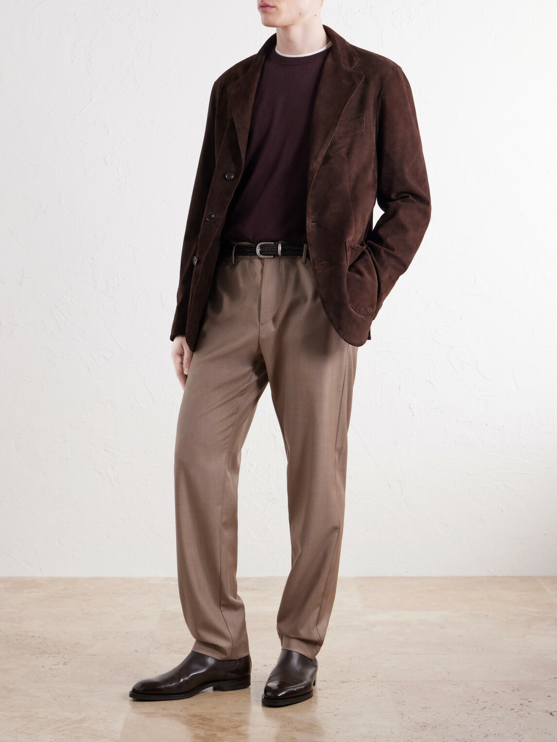 Canali - Tapered Wool-Blend Gabardine Trousers - Neutrals