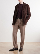 Canali - Tapered Wool-Blend Gabardine Trousers - Neutrals