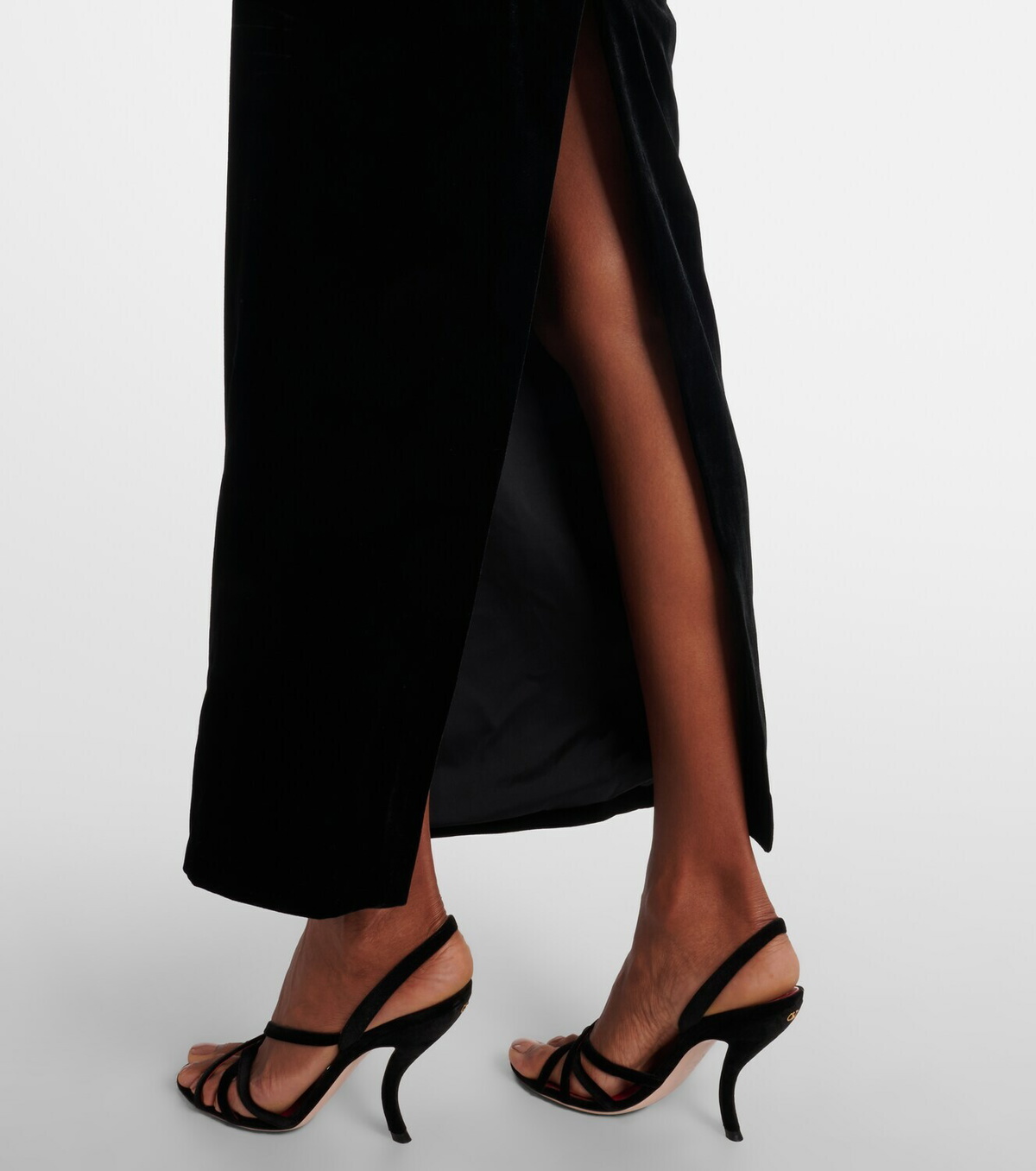 Alessandra Rich Bow-detail cutout velvet gown