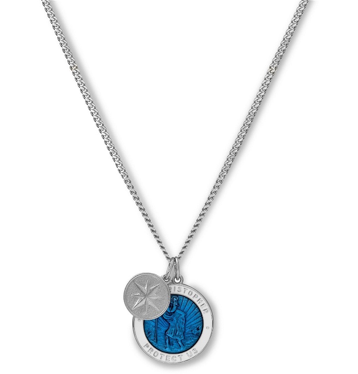 Photo: Miansai - St Christopher Sterling Silver and Enamel Necklace - Silver