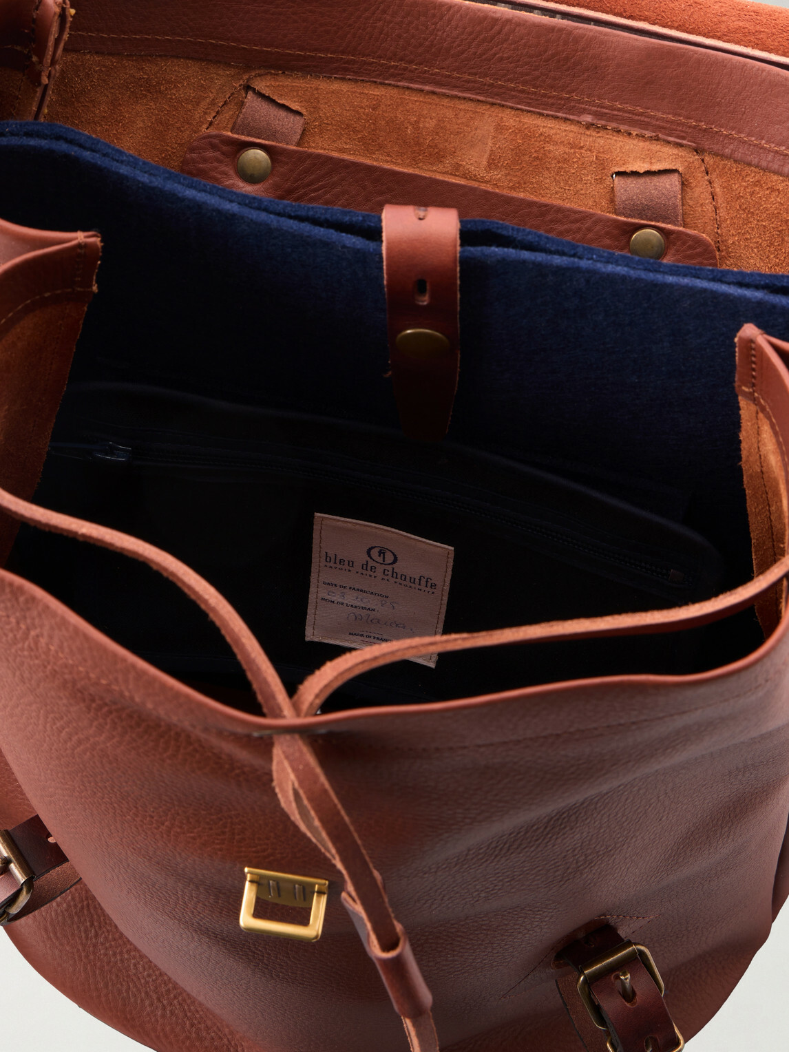 Bleu de Chauffe - Zibeline Full-Grain Leather Backpack