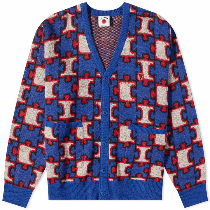 Photo: ICECREAM Men's Jigsaw Cardigan in Blue