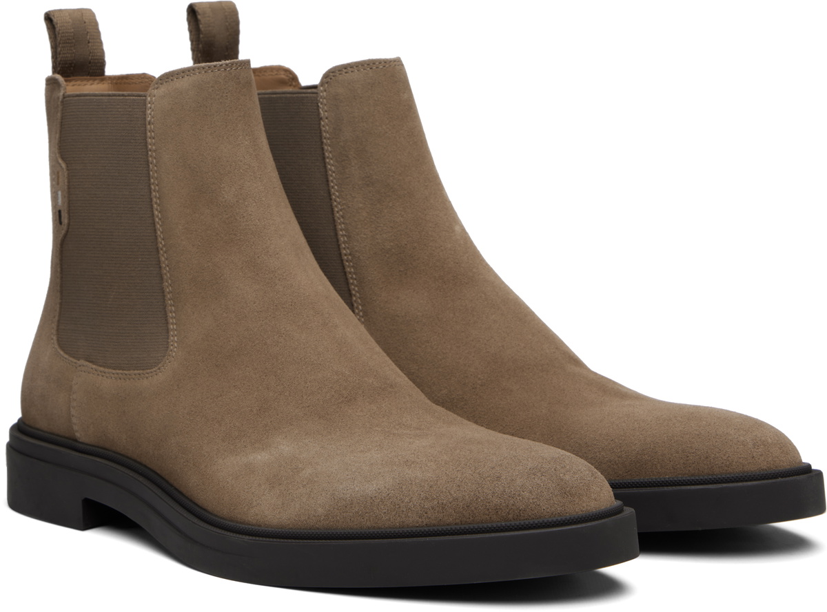 BOSS Brown Suede Chelsea Boots