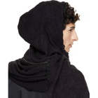 FFFPOSTALSERVICE SSENSE Exclusive Black Hooded Zip Scarf