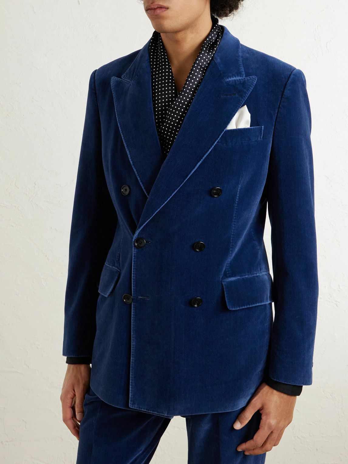 TOM FORD - Cotton-Velvet Tuxedo Jacket - Blue
