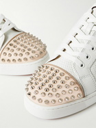 Christian Louboutin - Louis Junior Spikes Cap-Toe Leather Sneakers - White