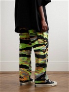 ERL - Wide-Leg Camouflage-Print Denim Cargo Trousers - Green