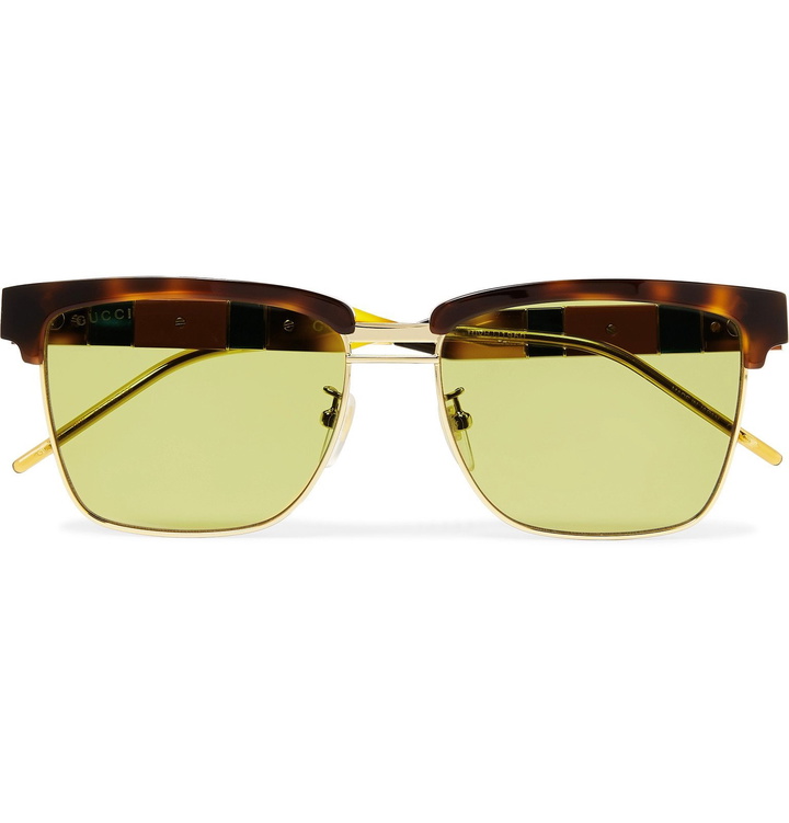 Photo: Gucci - D-Frame Tortoiseshell Acetate and Gold-Tone Sunglasses - Tortoiseshell