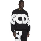 GCDS Black Macro Round Logo Sweatshirt