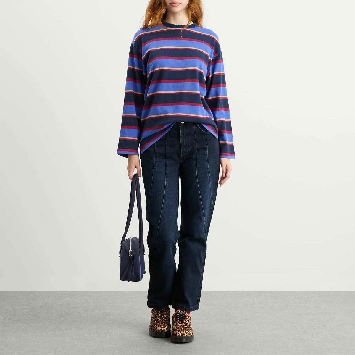 Damson Madder Women's Ali Long Sleeve Stripe T-Shirt in Multi