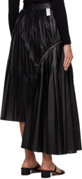 Rokh Black Pleated Midi Skirt