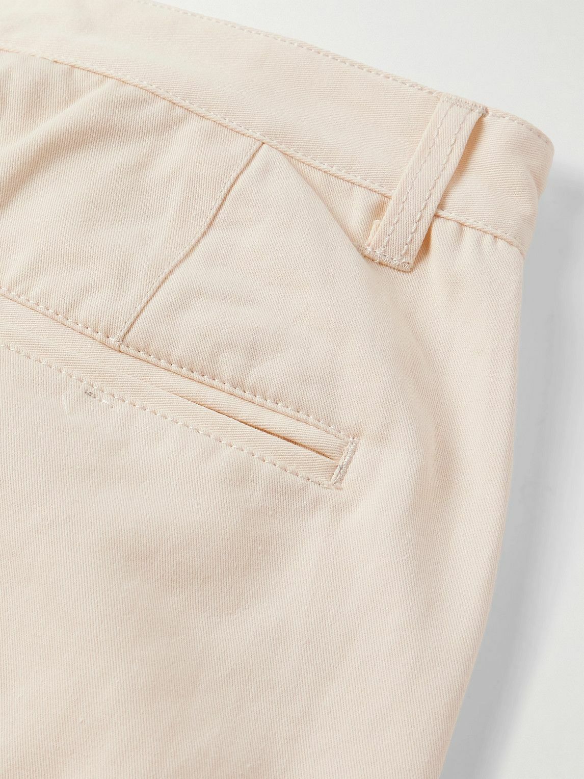 FrizmWORKS - Haworth Tapered Cropped Pleated Cotton-Twill Trousers - Neutrals