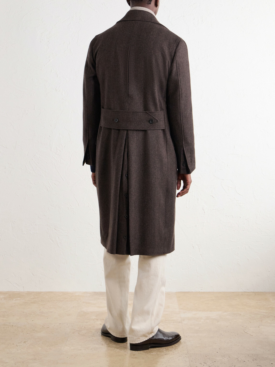 Rubinacci - Double-Breasted Herringbone Virgin Wool Twill Coat - Brown