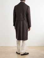 Rubinacci - Double-Breasted Herringbone Virgin Wool Twill Coat - Brown