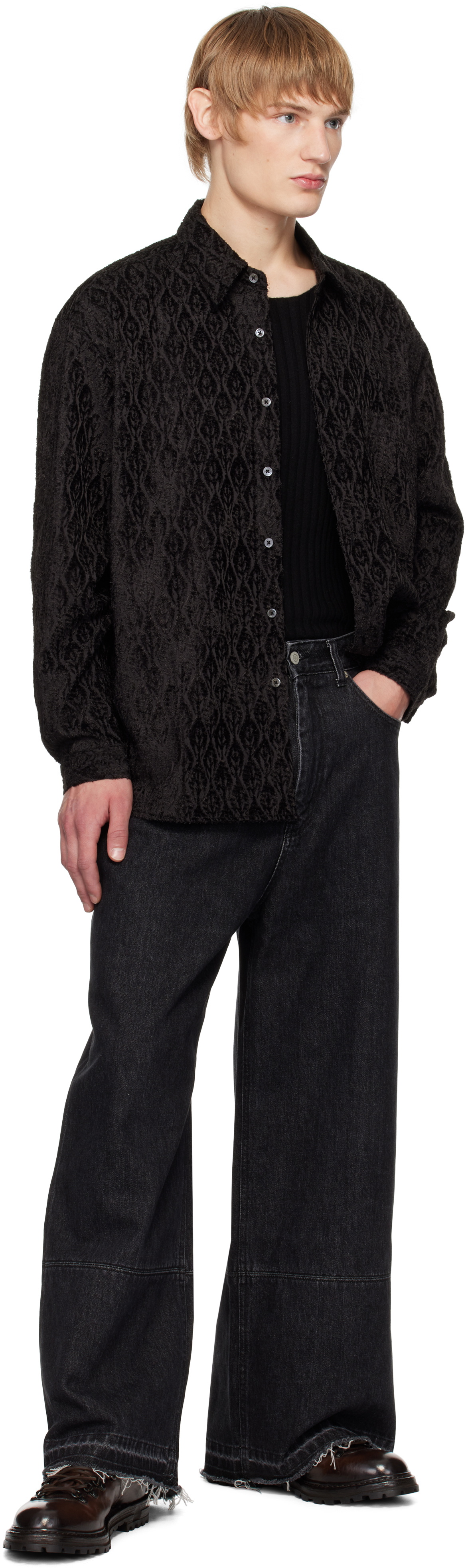Youth Black Loosed Shirt