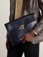 TOM FORD - Croc-Effect Leather Pouch