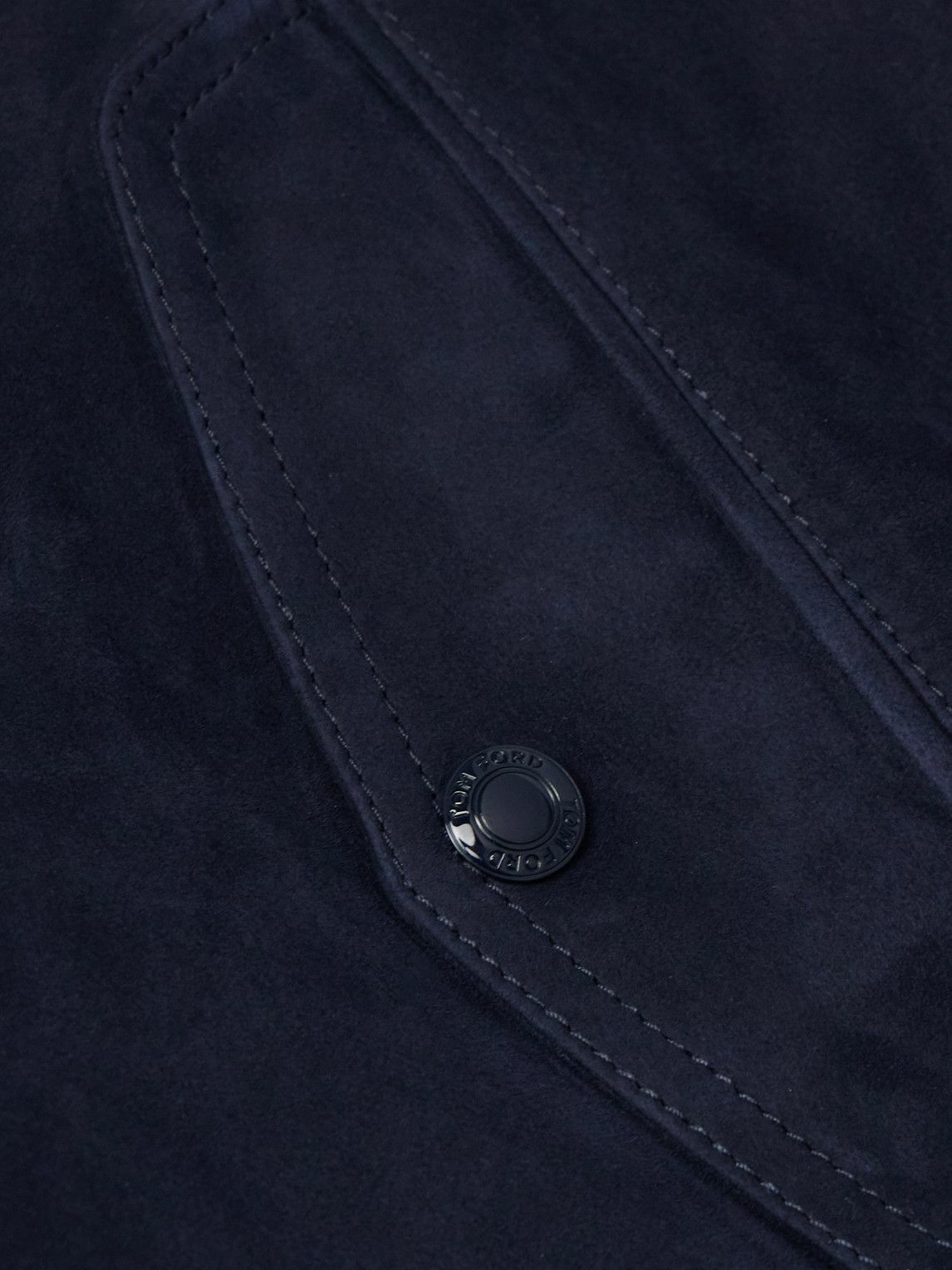 TOM FORD - Suede Harrington Jacket - Blue