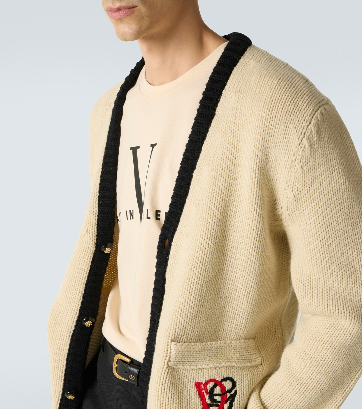 Valentino Embroidered virgin wool cardigan