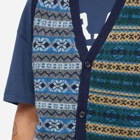 Beams Plus Men's Indigo Fair Isle Button Knit Vest in Panel